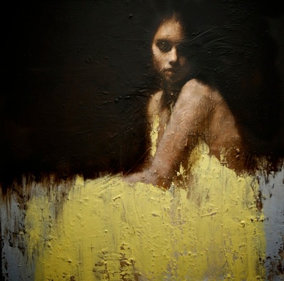 Shallow waters, oil on canvas, 43ins x 43ins. 12000 art blog - Mark Demsteader - empty kingdom